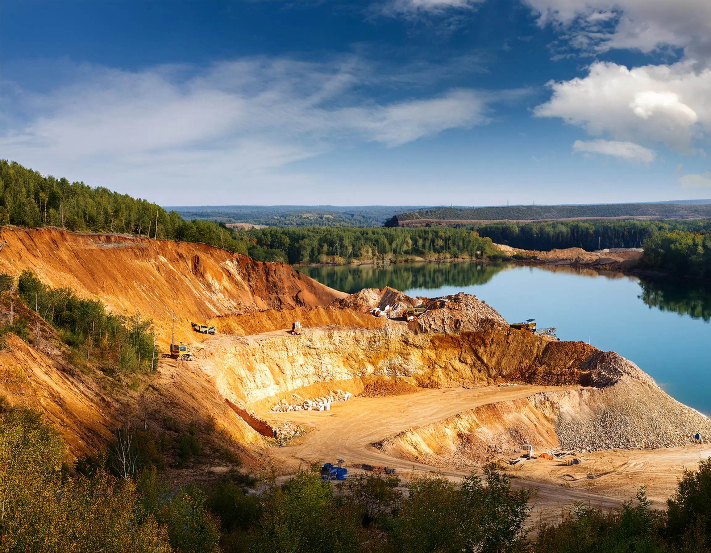 gold-mine-near-a-lake-