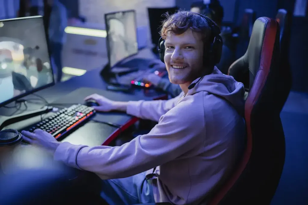 smiling-gamer-looking-at-camera