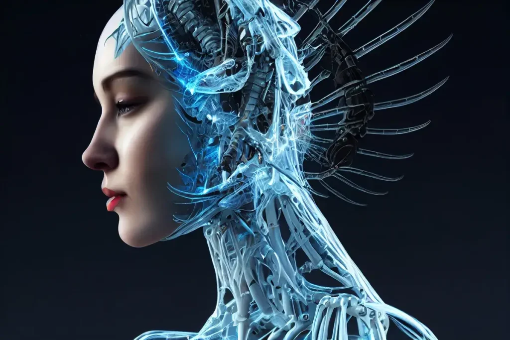 beautiful-woman-human-robot-artificial