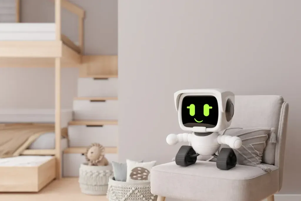 cute-robot-at-home-in-kids-room-artificial