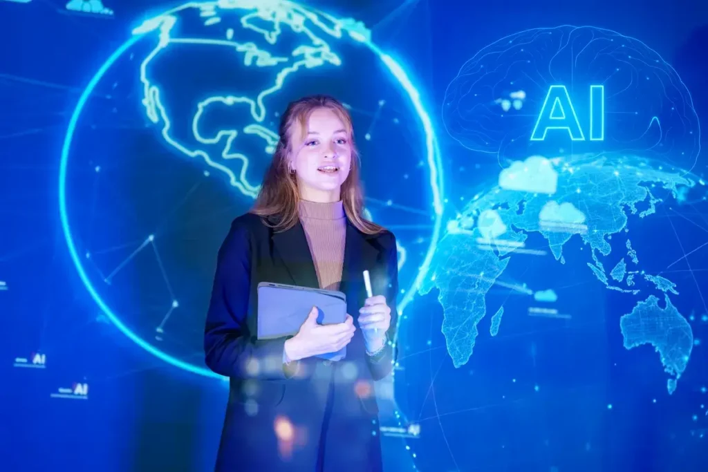 woman-presents-information-about-artificial-intell