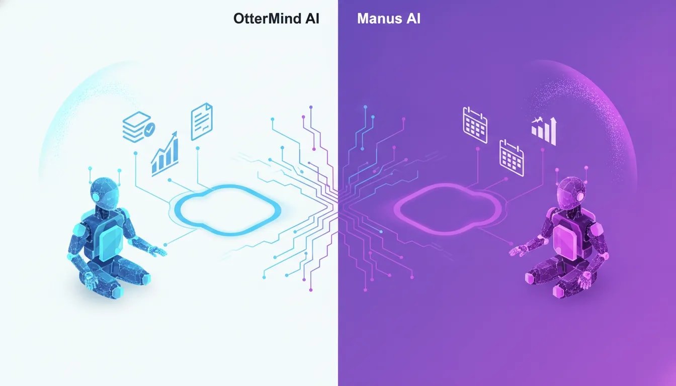 Isometric illustration of two AI agents in an AI workspace automating research and workflows with persistent memory and fast looping connections, shown with glowing nodes and circuit paths, no text.
