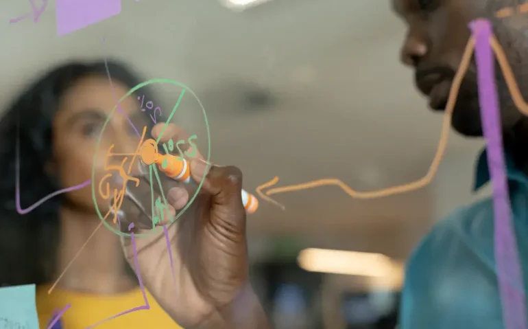 african-american-businessman-drawing