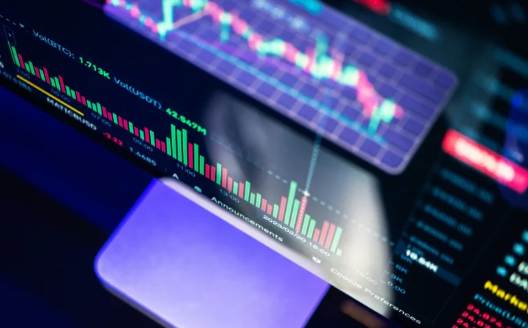 candlestick-chart-displaying-stock