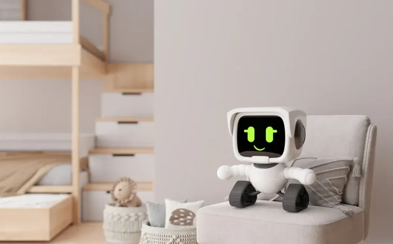 cute-robot-at-home-in-kids-room-artificial