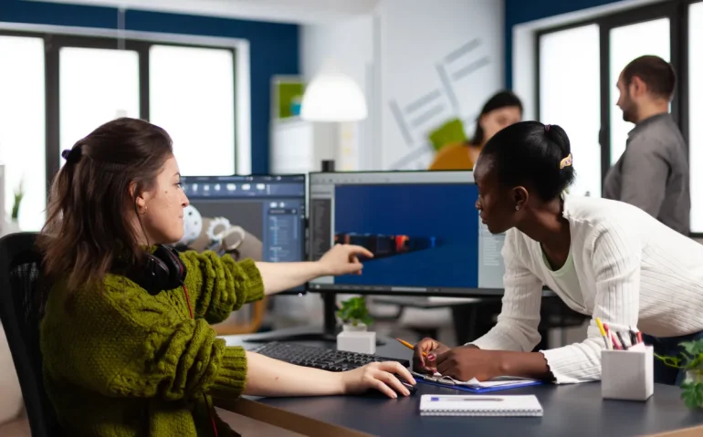diverse-women-game-developers-creating-game-