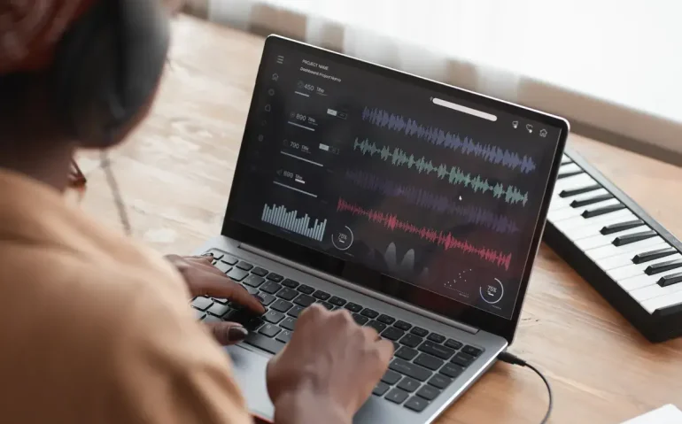 female-musician-editing-music