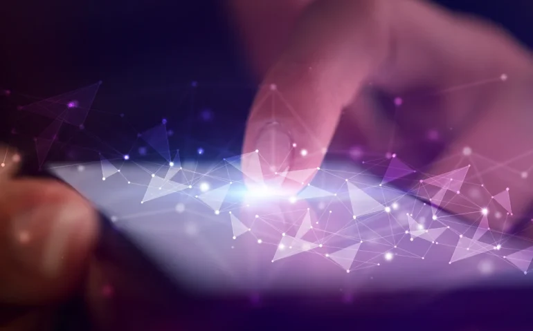 finger-touching-phone-with-human-network-concept