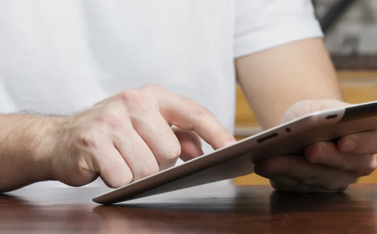 man-is-using-a-tablet