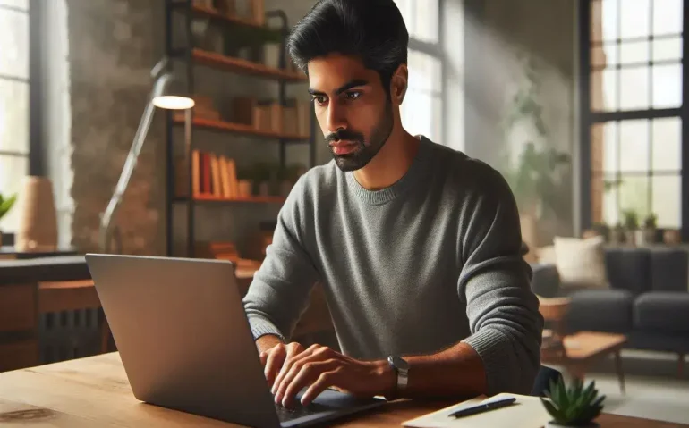 persona revisando el navegador web