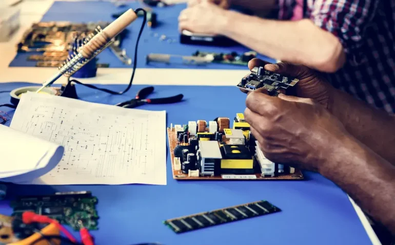 side-view-of-technician-working side-view-of-technician-working