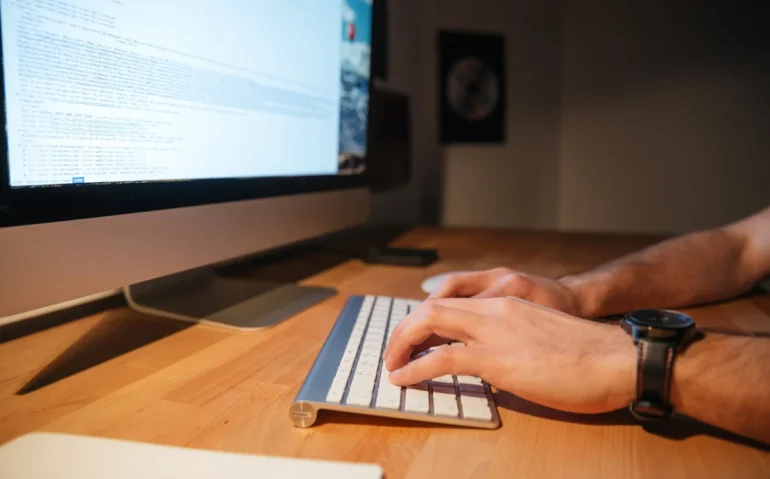 working-on-computer-typing-code